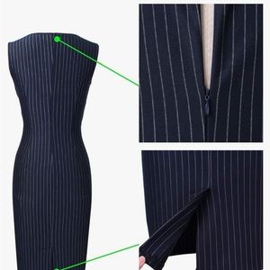 Womens Front Zipper Slim Work Office Business Cocktail Party Pencil Dress